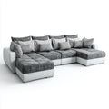 Sofa mieszkalny krajobraz w kształcie U- szary biały 360 x 210 x 85 cm z tapicerką poliestrową