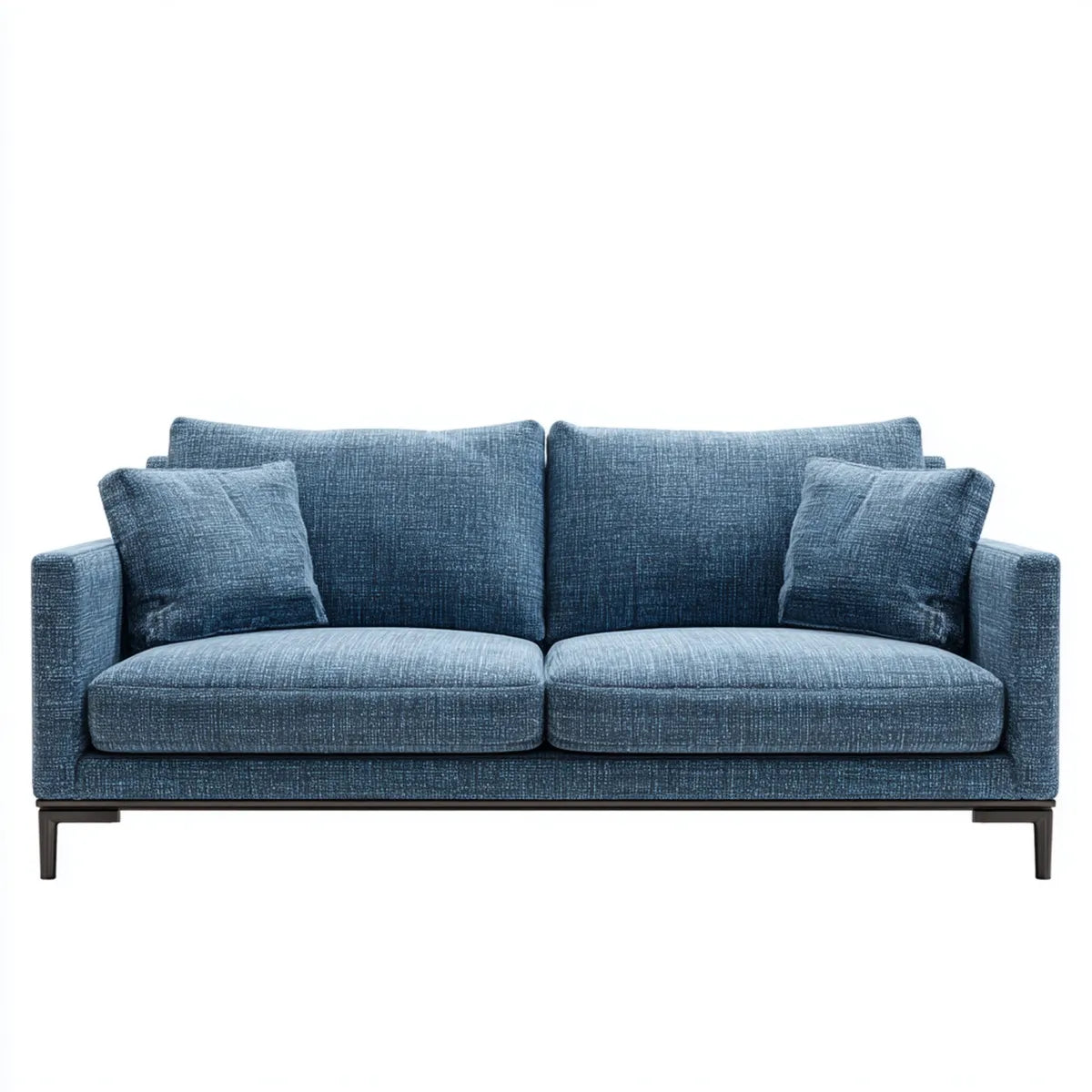 Sofa, Dwuosobowa sofa niebieska 190 x 88 x 84 cm poliester prostokątna