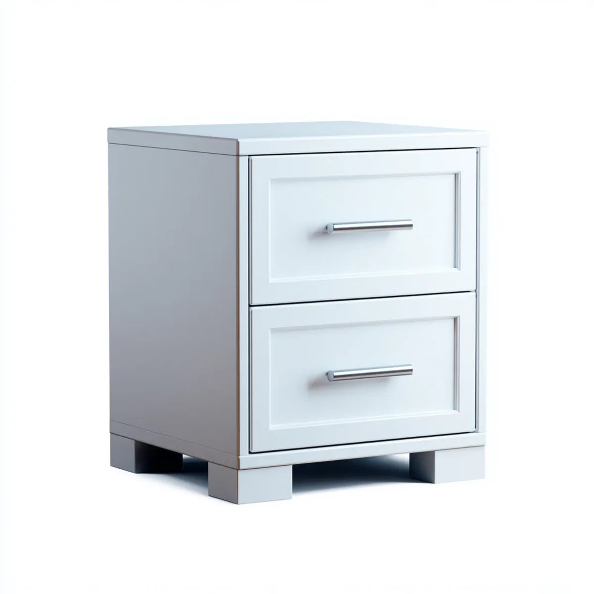 Szafka nocna, Biała stół nocny 2 szuflady w prostokątnym MDF 45 x 40 x 55 cm